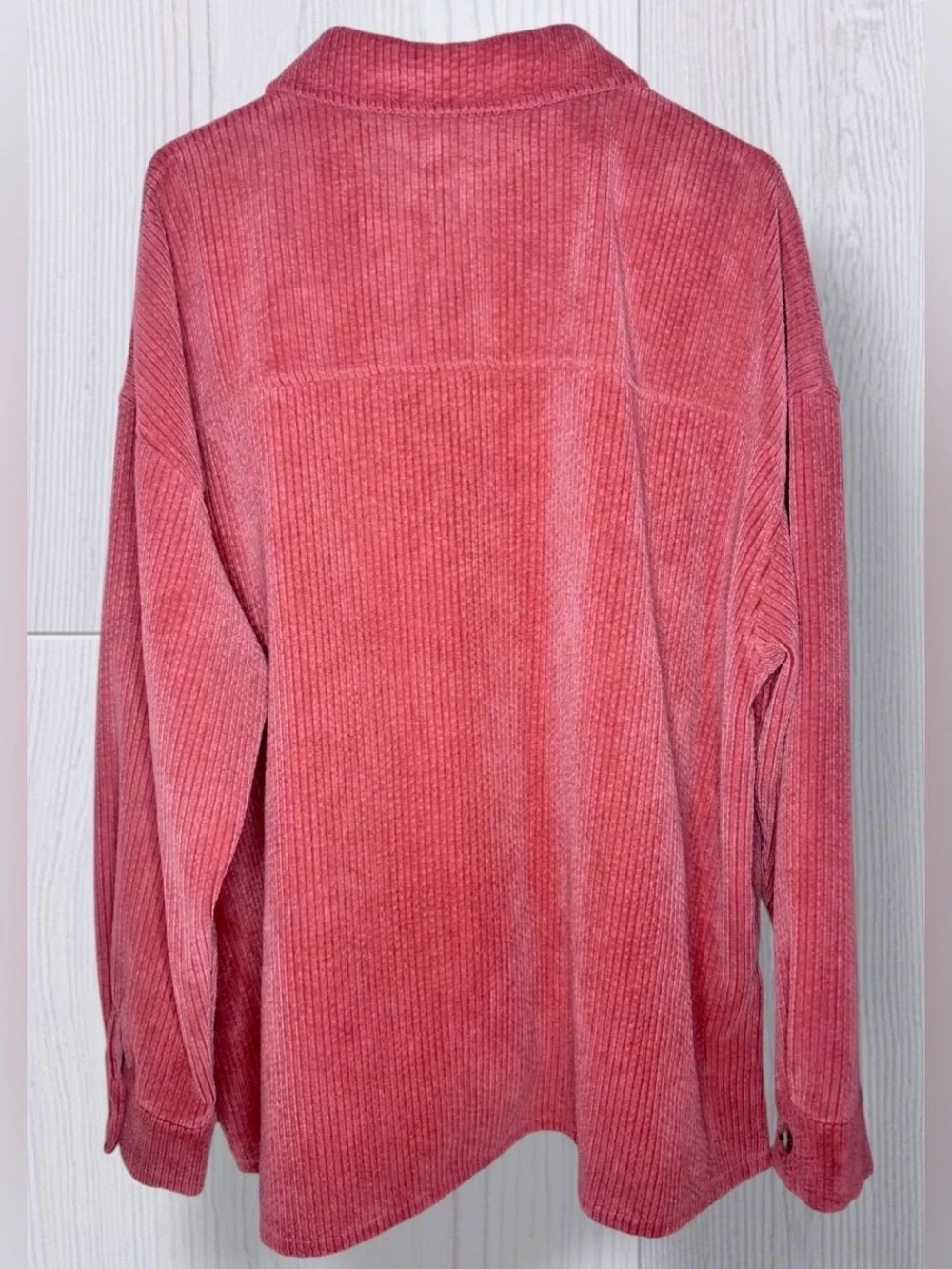 FOREVER 21+ Women’s Plus Size Dusty Rose Corduroy Button-Front Shirt Jacket - Picture 4 of 11
